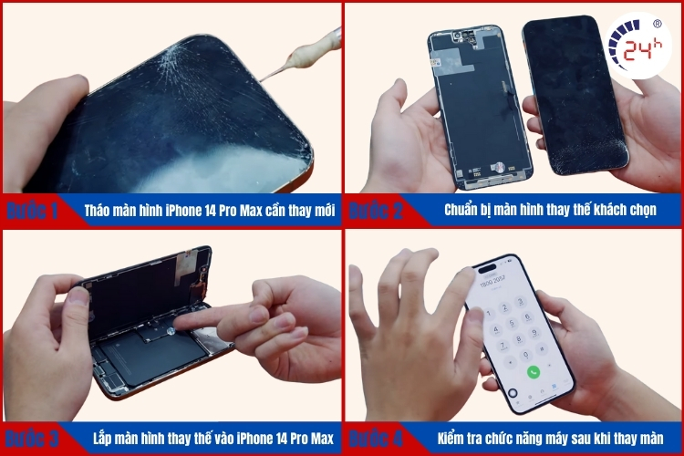 tiến hành thay màn hình iphone 14 pro max