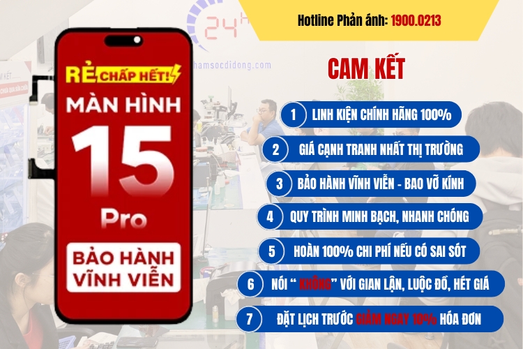 cam kết tại Bệnh Viện Điện Thoại, Laptop 24h