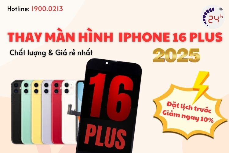 thay màn hình iphone 16 plus giá bao nhiêu