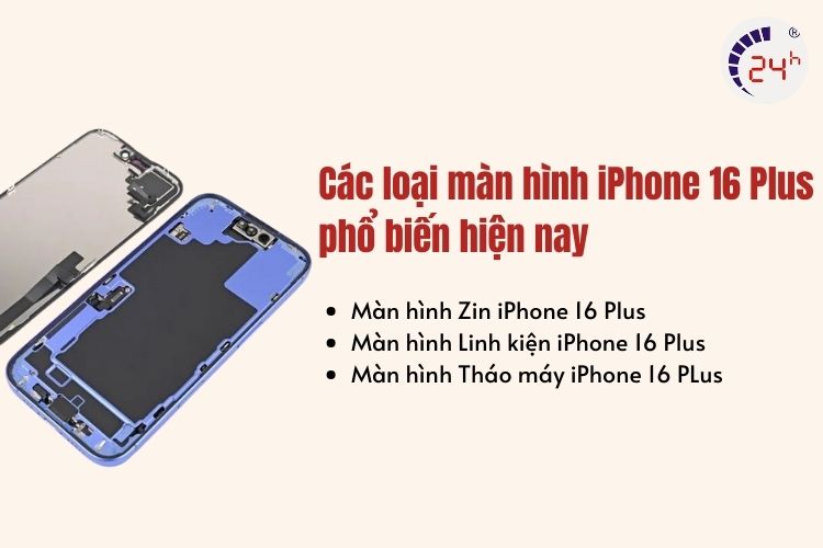 màn hình iphone 16 plus phổ biến