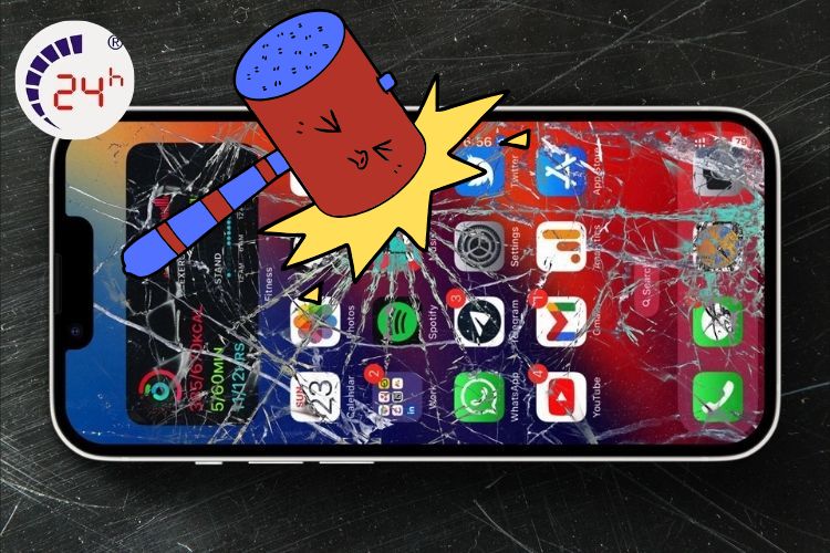 màn hình iphone 16 pro max bị va đập