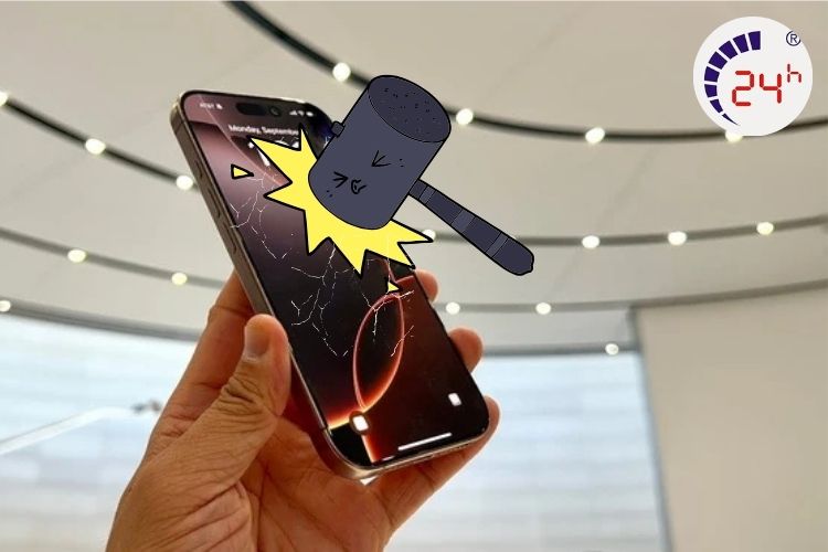 màn hình iphone 16 pro bị va đập