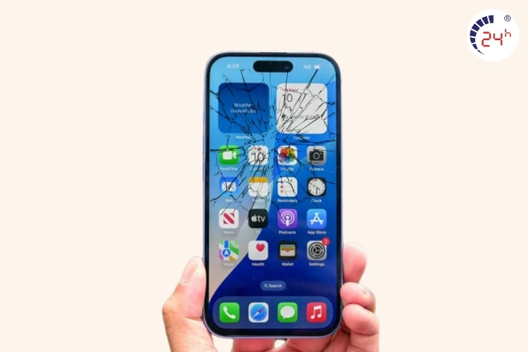 màn hình iphone 16 pro bị nứt