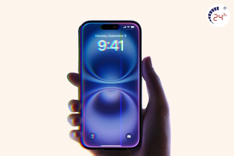màn hình iphone 16 bị sọc xanh và đơ