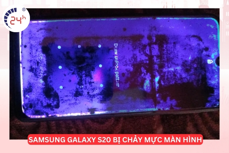 màn hình Samsung S20 bị chảy mực