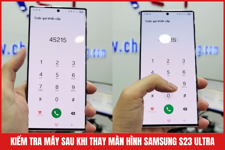 Kiểm tra máy sau khi thay màn hình samsung s23 ultra