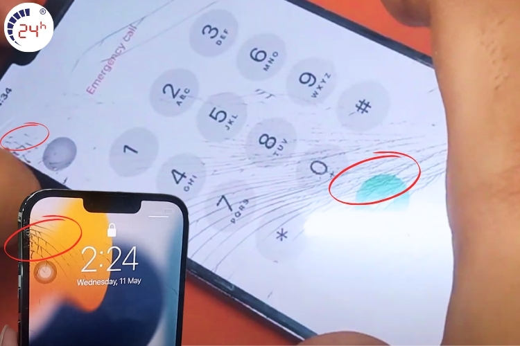 ép kính iphone 13 pro max bị vỡ nứt