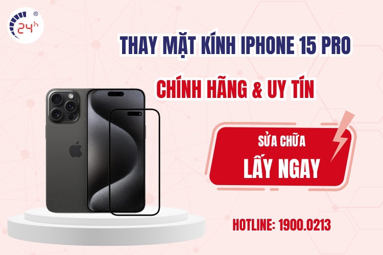 thay mặt kính iPhone 15 Pro