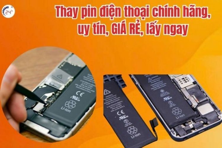 Dịch vụ thay pin điện thoại tại Bệnh Viện Điện Thoại, Laptop 24h
