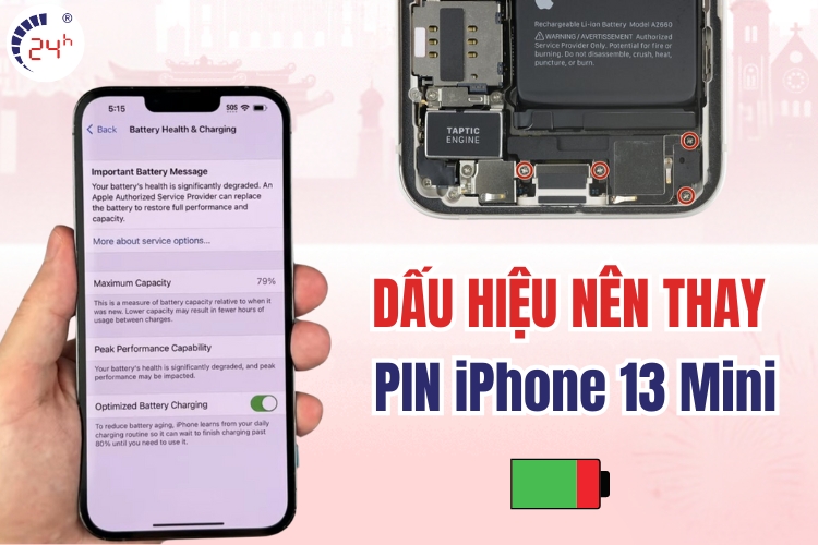 dấu hiệu nên thay pin cho iPhone 13 Mini