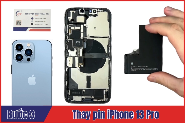 Quy trình thay Pin iPhone 13 Pro tại Bệnh Viện Điện Thoại, Laptop 24h