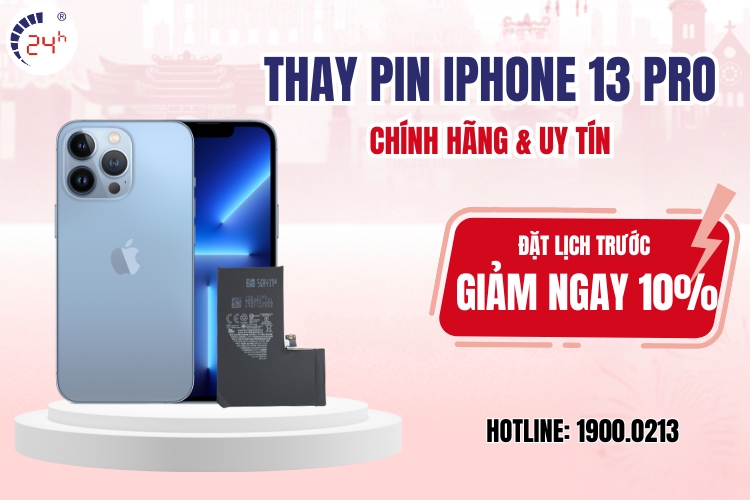 Thay pin iPhone 13 pro chính hãng, uy tín tại TP.HCM