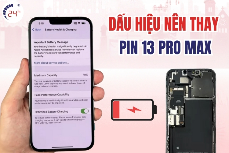 dấu hiệu cần thay pin cho iPhone 13 Pro Max