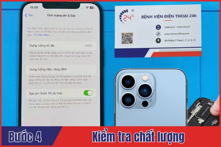quy trình thay pin iPhone 13 Pro Max chính hãng
