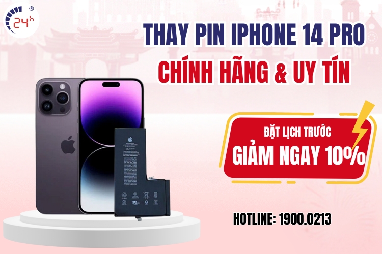 thay pin iphone 14 pro chính hãng uy tín