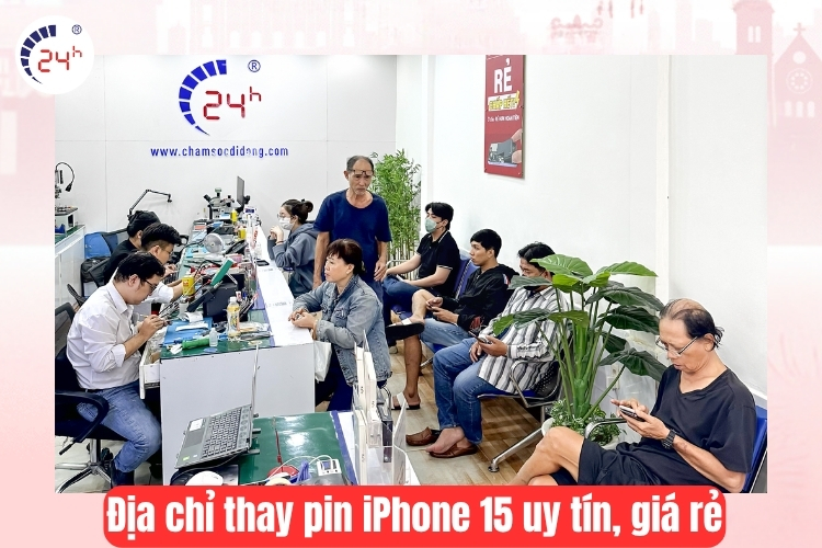 Địa chỉ thay pin iphone 15 thường