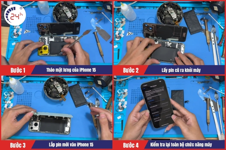 Quy trình thay pin iPhone 15