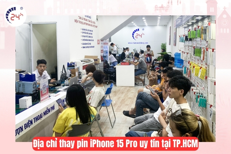 dịch vụ thay pin iPhone 15 Pro tại Bệnh Viện Điện Thoại, Laptop 24h