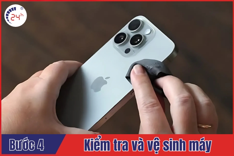 Quy trình thay Pin iPhone 15 Pro tại Bệnh Viện Điện Thoại, Laptop 24h