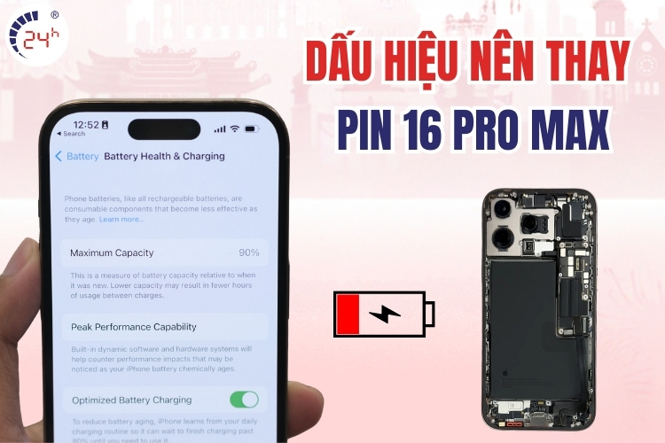 dấu hiệu cần thay pin cho iPhone 16 Pro Max
