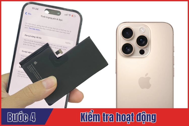 quy trình thay pin iPhone 16 Pro Max chính hãng