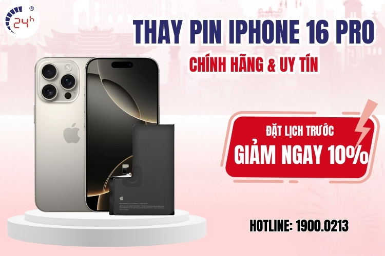 thay pin iPhone 16 Pro chính hãng