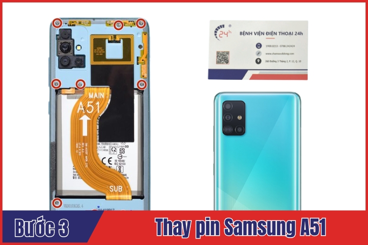 dịch vụ thay pin Samsung A51 chất lượng