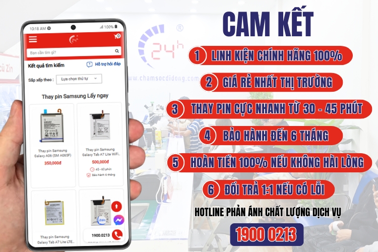 cam kết thay pin tại bệnh viện điện thoại, laptop 24h