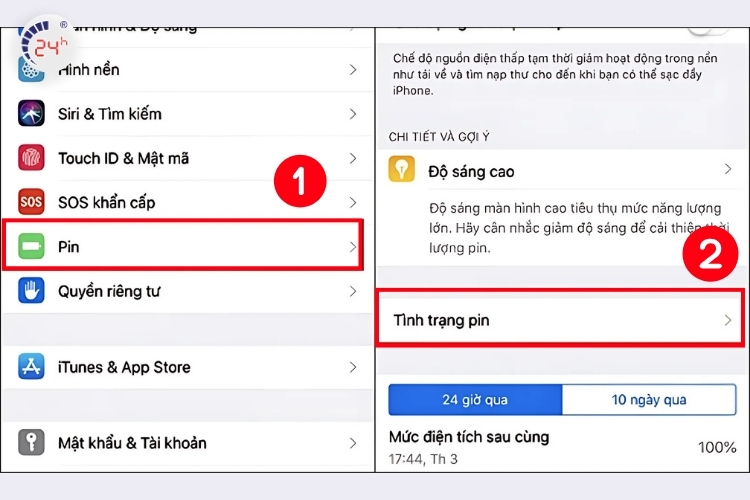 Kiểm tra tình trạng pin iPhone