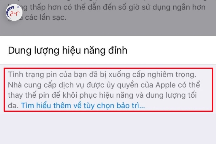 Pin iPhone bảo trì là sao