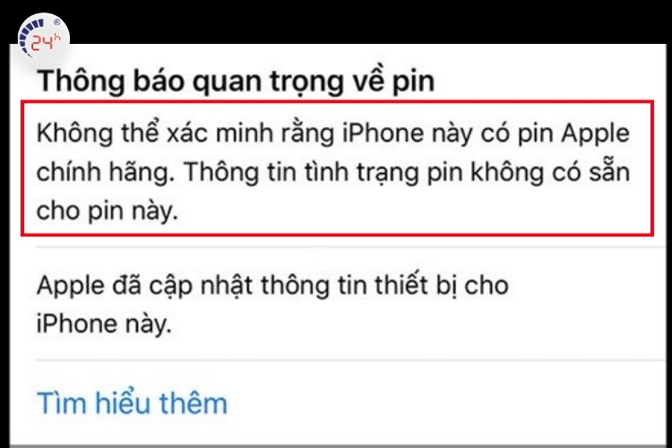 Tình trạng pin bảo trì có sao không?