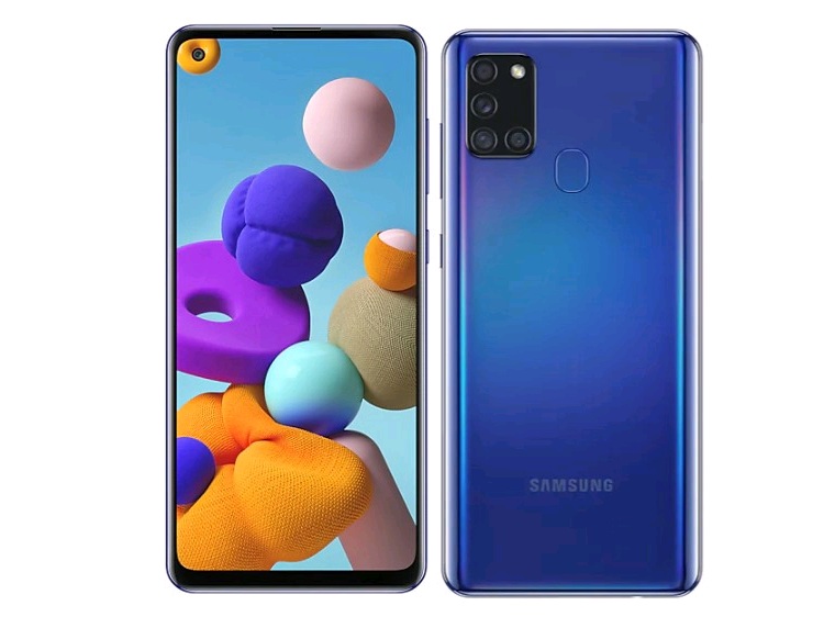 Mặt trước Samsung Galaxy A21s được trang bị một tấm nền PLS TFT