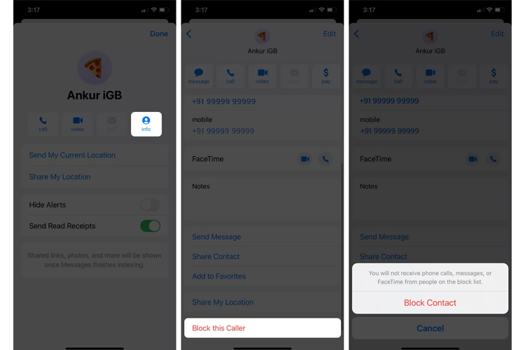 ngăn tin nhắn spam bằng cách block
