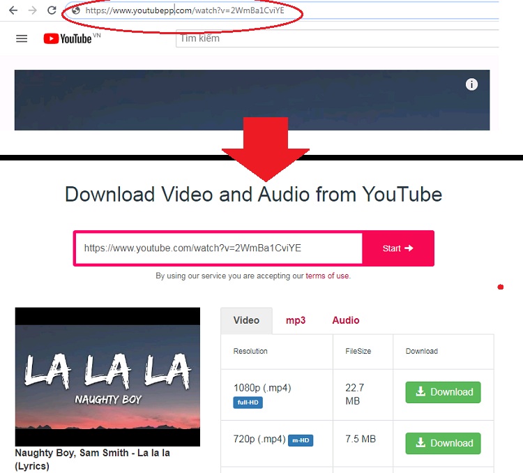 Mẹo tải video trên YouTube từ Y2mate.com